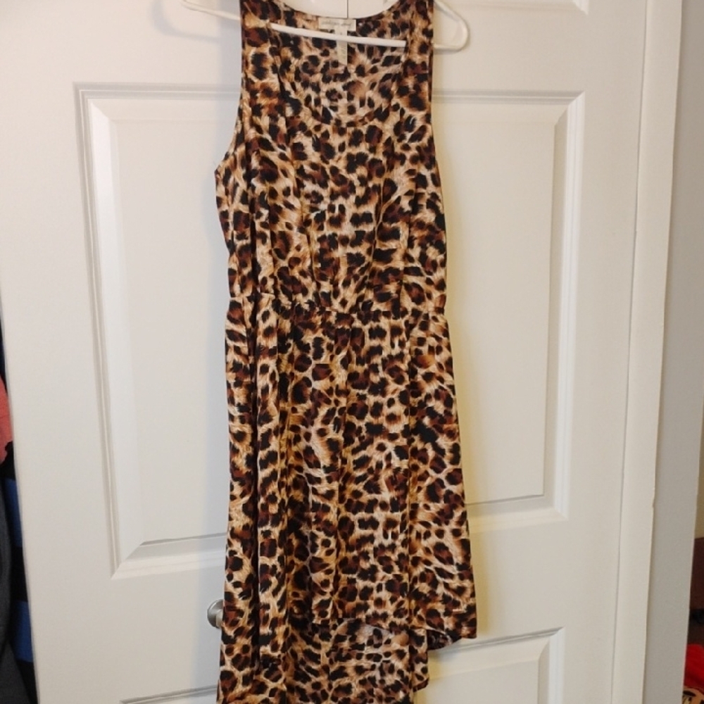 Ambiance Asymmetrical High-Low Brown Tan Sundress